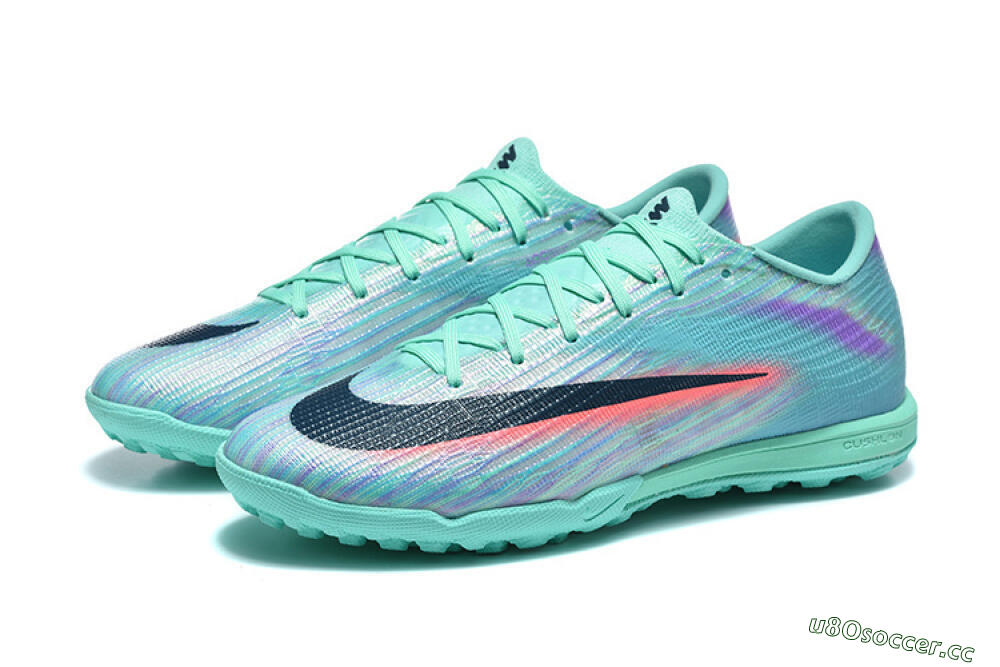 Men's Nike Air Zoom Mercurial Superfly 11 TF Artificial Turf Low-Tops Football Shoes - Aqua/Electric Blue/Coral Pink 5