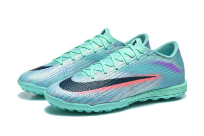 Men's Nike Air Zoom Mercurial Superfly 11 TF Artificial Turf Low-Tops Football Shoes - Aqua/Electric Blue/Coral Pink