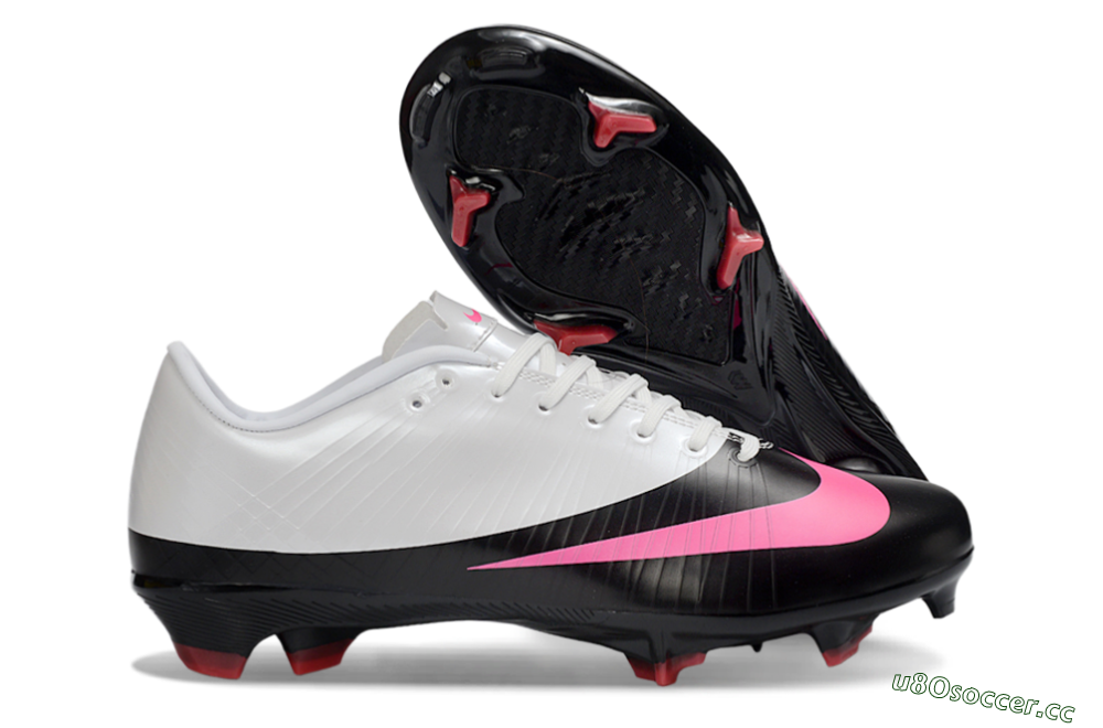 Men's CR7 x Nike Air Zoom Mercurial Vapor 16 Elite AG Firm Ground Low-Tops Football Boots - Black/Hot Pink/White 2