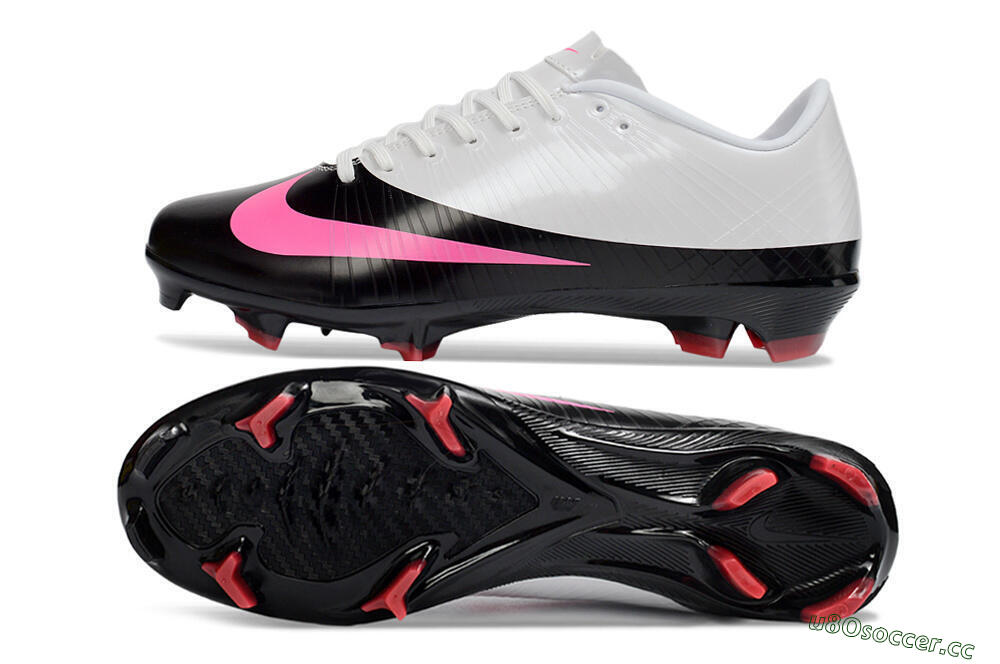 Men's CR7 x Nike Air Zoom Mercurial Vapor 16 Elite AG Firm Ground Low-Tops Football Boots - Black/Hot Pink/White 1