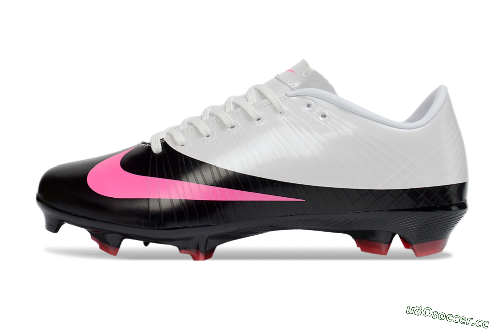 Men's CR7 x Nike Air Zoom Mercurial Vapor 16 Elite AG Firm Ground Low-Tops Football Boots - Black/Hot Pink/White 0