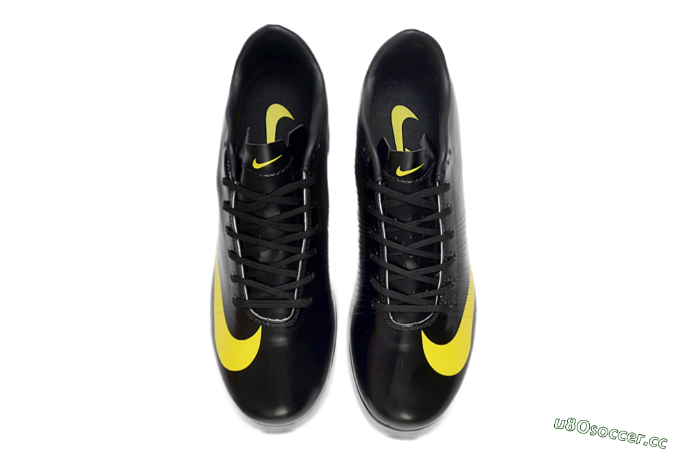 Men's CR7 x Nike Air Zoom Mercurial Vapor 16 Elite FG Firm Ground Low-Tops Football Boots - Black/Sunshine Yellow/Crimson Red 4