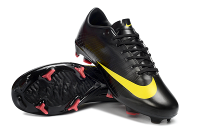 Men's CR7 x Nike Air Zoom Mercurial Vapor 16 Elite FG Firm Ground Low-Tops Football Boots - Black/Sunshine Yellow/Crimson Red