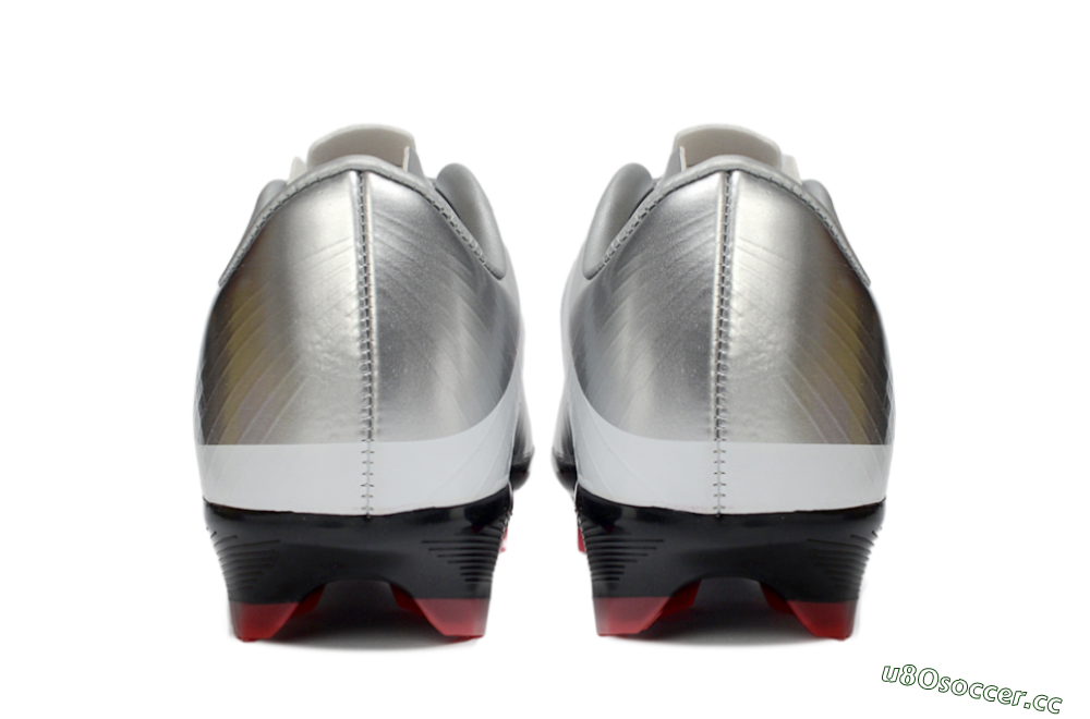 Men's CR7 x Nike Air Zoom Mercurial Vapor 16 Elite FG Firm Ground Low-Tops Football Boots - Silver/Fiery Red/Black 5