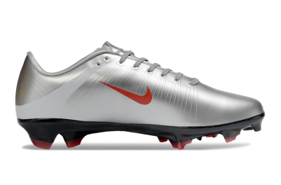 Men's CR7 x Nike Air Zoom Mercurial Vapor 16 Elite FG Firm Ground Low-Tops Football Boots - Silver/Fiery Red/Black