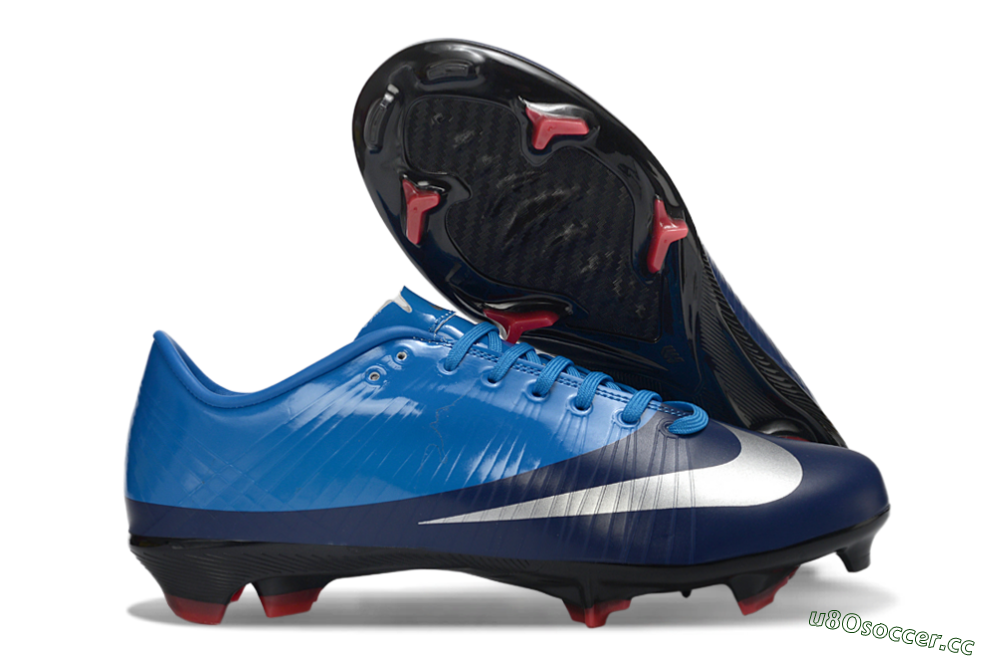 Men's CR7 x Nike Air Zoom Mercurial Vapor 16 Elite FG Firm Ground Low-Tops Football Boots - Blue/Electric Blue/Space Blue 2