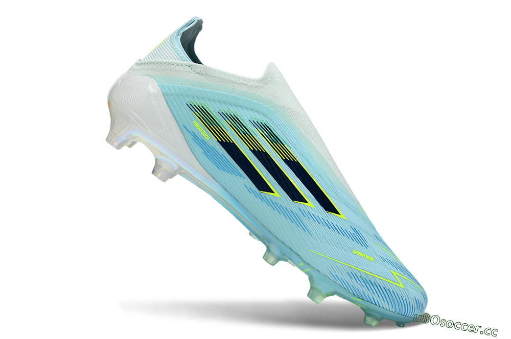 Men's Adidas F50 Elite Laceless FG Firm Ground Low-Tops Football Boots - Blue/Electric Blue/Sunny Yellow 5