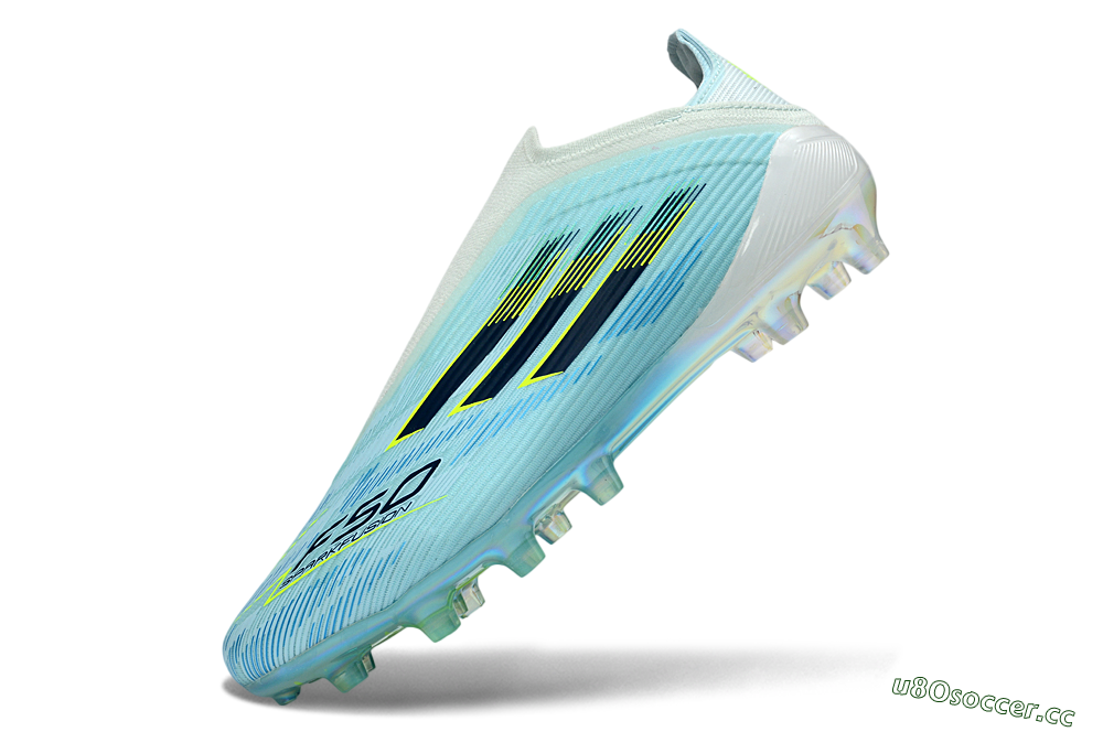 Men's Adidas F50 Elite Laceless FG Firm Ground Low-Tops Football Boots - Blue/Electric Blue/Sunny Yellow 6
