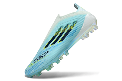Men's Adidas F50 Elite Laceless FG Firm Ground Low-Tops Football Boots - Blue/Electric Blue/Sunny Yellow