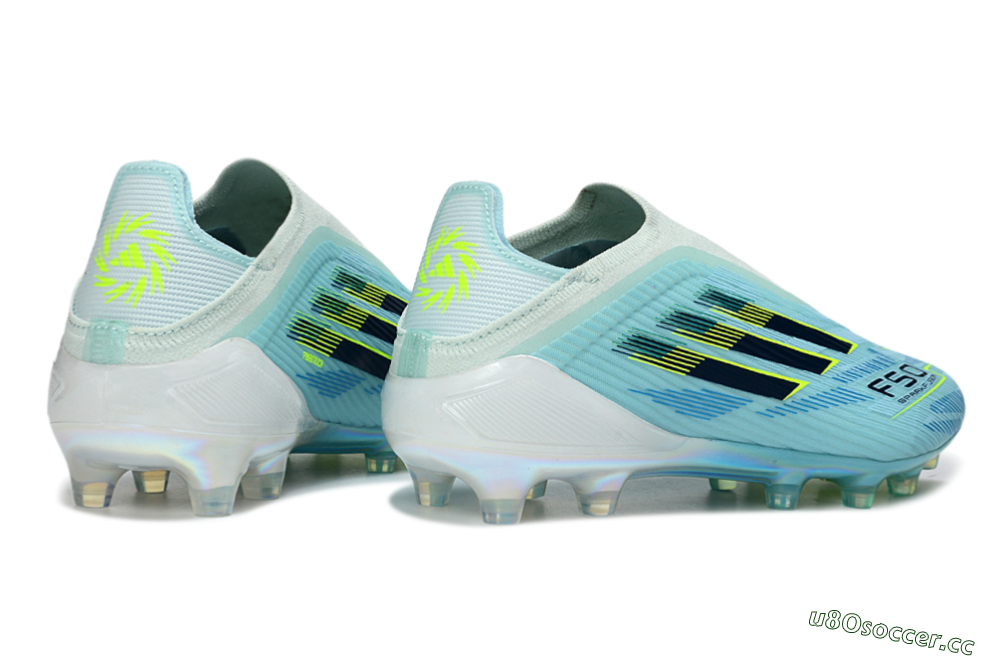 Men's Adidas F50 Elite Laceless FG Firm Ground Low-Tops Football Boots - Blue/Electric Blue/Sunny Yellow 7