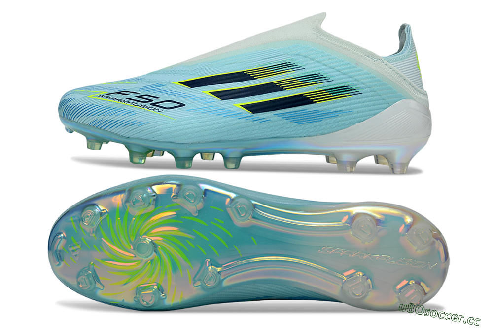 Men's Adidas F50 Elite Laceless FG Firm Ground Low-Tops Football Boots - Blue/Electric Blue/Sunny Yellow 1