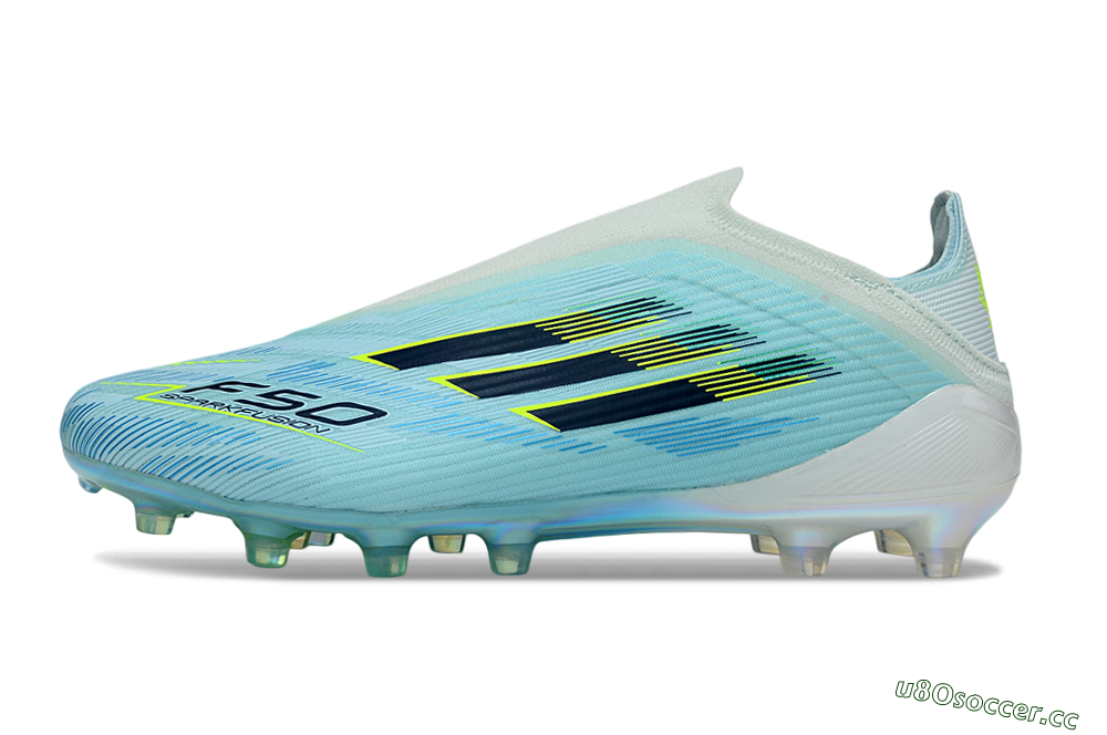 Men's Adidas F50 Elite Laceless FG Firm Ground Low-Tops Football Boots - Blue/Electric Blue/Sunny Yellow 0