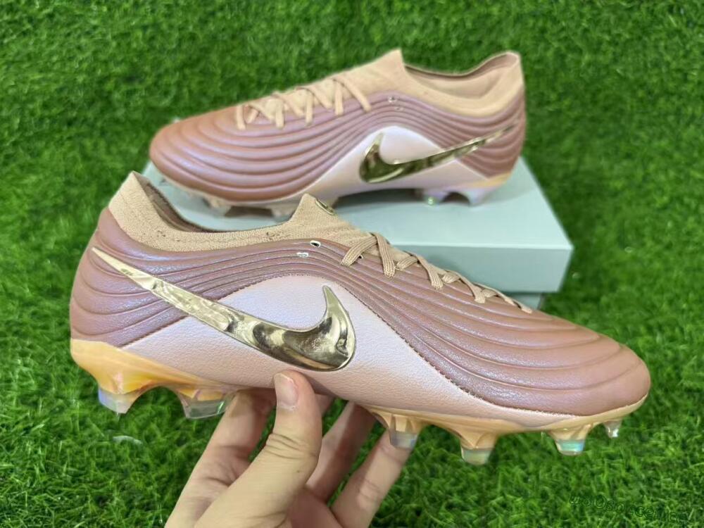 Men's Nike Tiempo Legend 11 Elite FG Firm Ground Low-Tops Football Boots - Brown/Rose Gold/Soft Pink