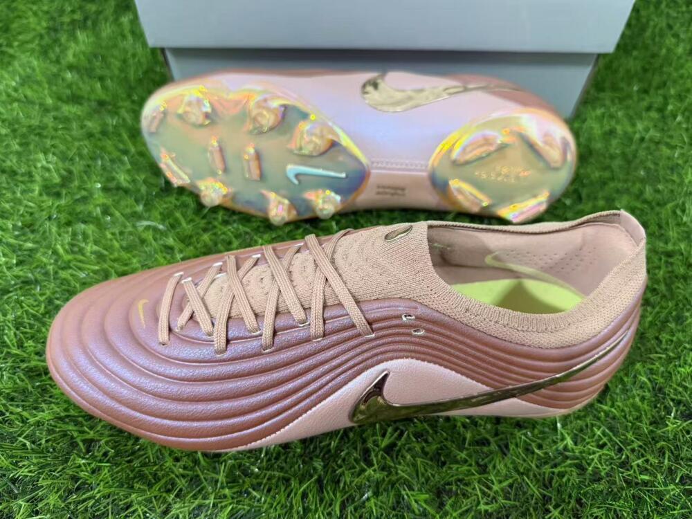Men's Nike Tiempo Legend 11 Elite FG Firm Ground Low-Tops Football Boots - Brown/Rose Gold/Soft Pink