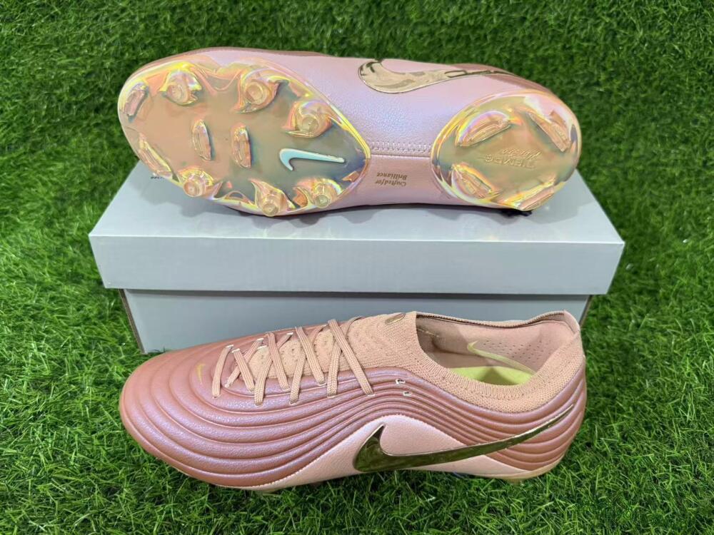 Men's Nike Tiempo Legend 11 Elite FG Firm Ground Low-Tops Football Boots - Brown/Rose Gold/Soft Pink