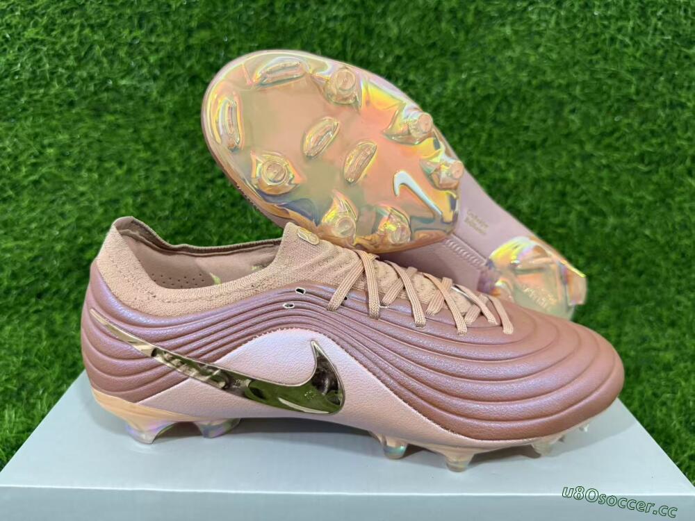 Men's Nike Tiempo Legend 11 Elite FG Firm Ground Low-Tops Football Boots - Brown/Rose Gold/Soft Pink