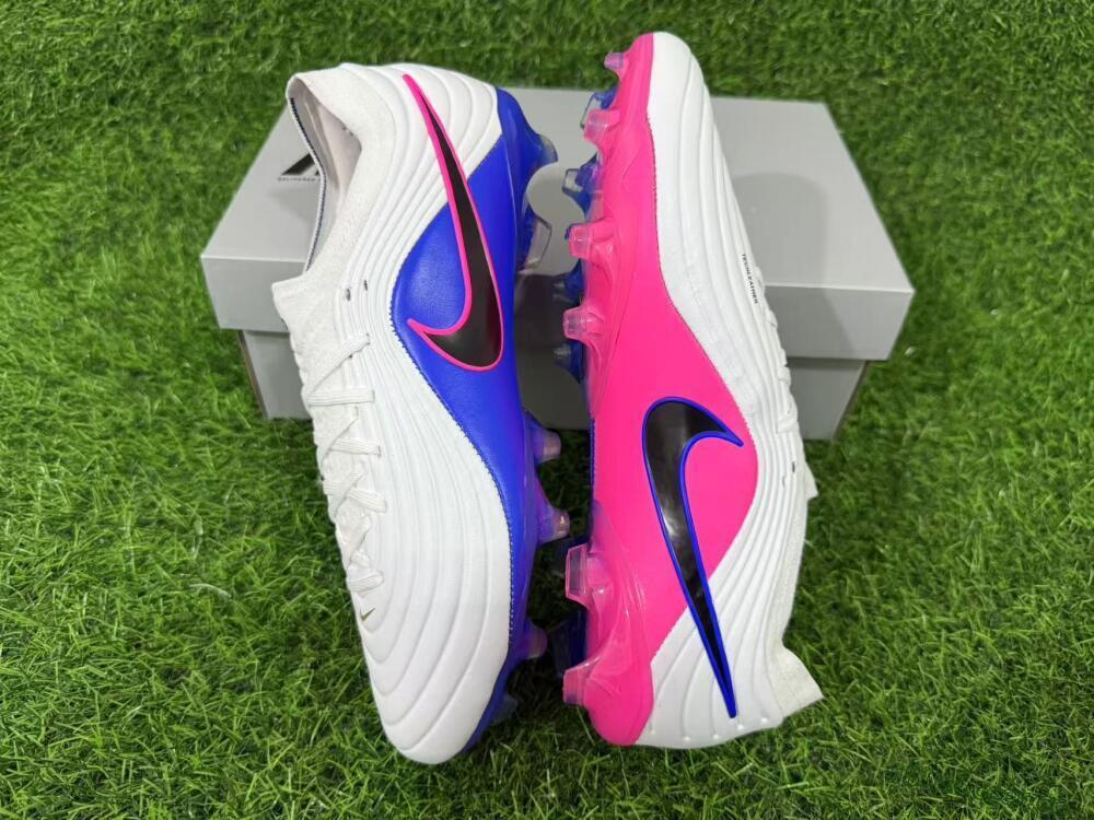Men's Nike Tiempo Legend 11 Elite FG Firm Ground Low-Tops Football Boots - White/Deep Blue/Fuchsia Pink