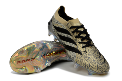 Men's Adidas Predator 26 Elite FG Firm Ground Low-Tops Football Boots - Beige/Desert Sand/Shiny Black