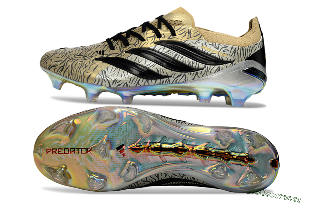 Men's Adidas Predator 26 Elite FG Firm Ground Low-Tops Football Boots - Beige/Desert Sand/Shiny Black 1