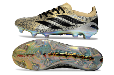 Men's Adidas Predator 26 Elite FG Firm Ground Low-Tops Football Boots - Beige/Desert Sand/Shiny Black