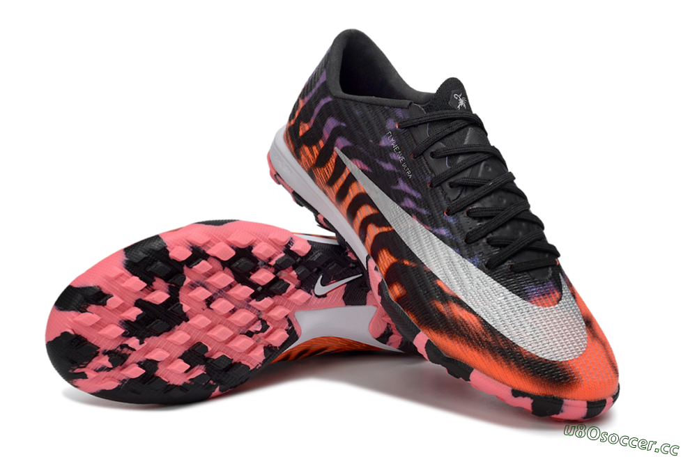 Men's Nike Air Zoom Mercurial Superfly 11 TF Artificial Turf Low-Tops Football Shoes - Black/Neon Orange/Hot Pink 3