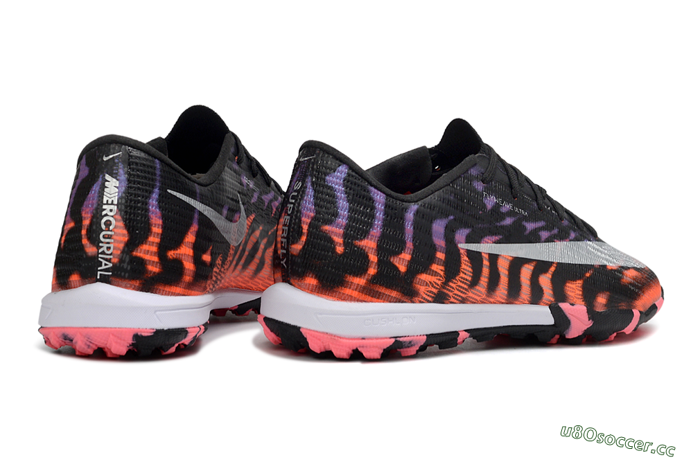 Men's Nike Air Zoom Mercurial Superfly 11 TF Artificial Turf Low-Tops Football Shoes - Black/Neon Orange/Hot Pink 6