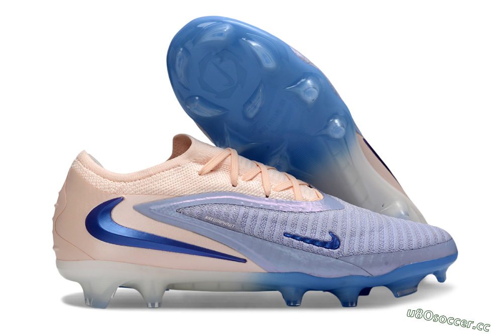 Men's Nike Phantom 6 Elite Low FG Firm Ground Low-Tops Football Boots - Blue/Soft Pink/Light Blue 2