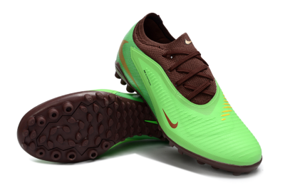 Men's Nike Phantom 6 Elite Low TF Artificial Turf Low-Tops Football Shoes - Green/Bright Lime/Brown Earth