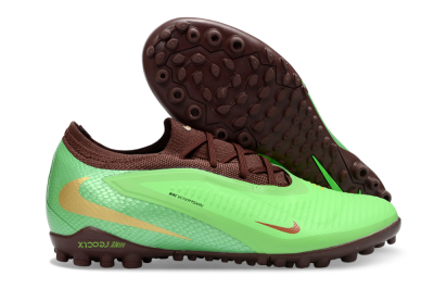 Men's Nike Phantom 6 Elite Low TF Artificial Turf Low-Tops Football Shoes - Green/Bright Lime/Brown Earth
