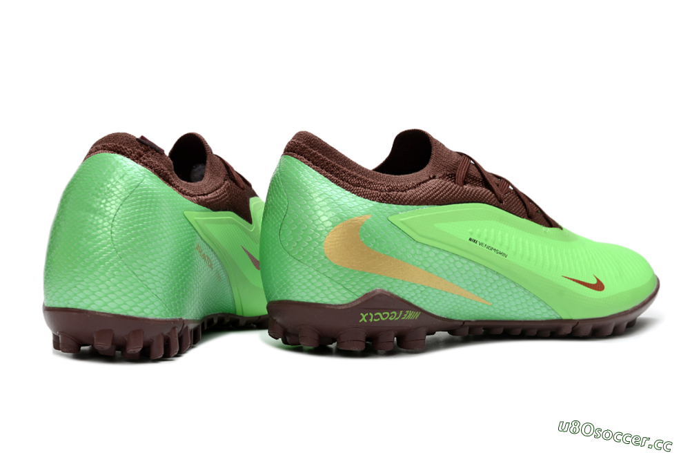 Men's Nike Phantom 6 Elite Low TF Artificial Turf Low-Tops Football Shoes - Green/Bright Lime/Brown Earth 6