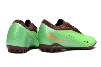 Men's Nike Phantom 6 Elite Low TF Artificial Turf Low-Tops Football Shoes - Green/Bright Lime/Brown Earth