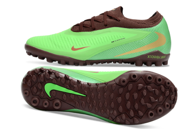 Men's Nike Phantom 6 Elite Low TF Artificial Turf Low-Tops Football Shoes - Green/Bright Lime/Brown Earth