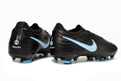 Men's Nike Tiempo Legend 10 Elite FG Firm Ground Low-Tops Football Boots - Black/Sky Blue/Sleek Black