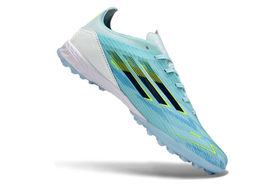 Men's Adidas F50 Elite TF Artificial Turf Low-Tops Football Shoes - Blue/Neon Yellow/Sky Blue