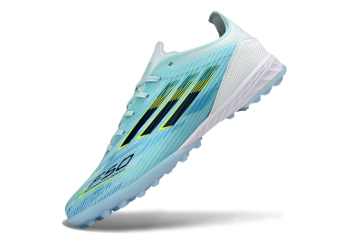 Men's Adidas F50 Elite TF Artificial Turf Low-Tops Football Shoes - Blue/Neon Yellow/Sky Blue