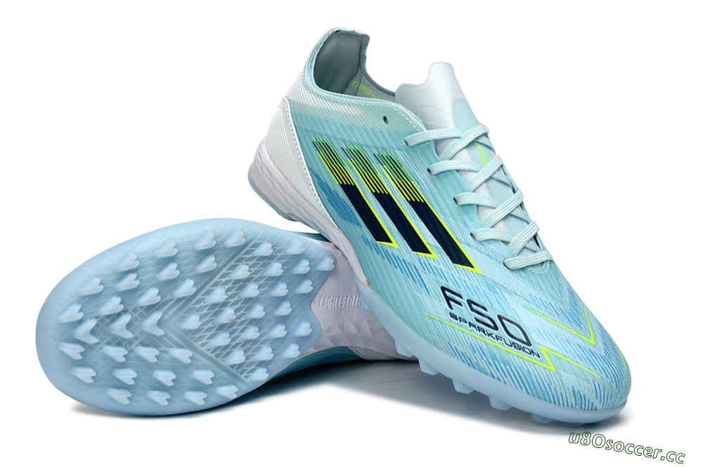 Men's Adidas F50 Elite TF Artificial Turf Low-Tops Football Shoes - Blue/Neon Yellow/Sky Blue 4