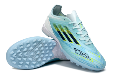 Men's Adidas F50 Elite TF Artificial Turf Low-Tops Football Shoes - Blue/Neon Yellow/Sky Blue