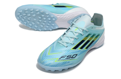 Men's Adidas F50 Elite TF Artificial Turf Low-Tops Football Shoes - Blue/Neon Yellow/Sky Blue