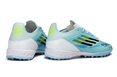 Men's Adidas F50 Elite TF Artificial Turf Low-Tops Football Shoes - Blue/Neon Yellow/Sky Blue