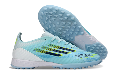 Men's Adidas F50 Elite TF Artificial Turf Low-Tops Football Shoes - Blue/Neon Yellow/Sky Blue