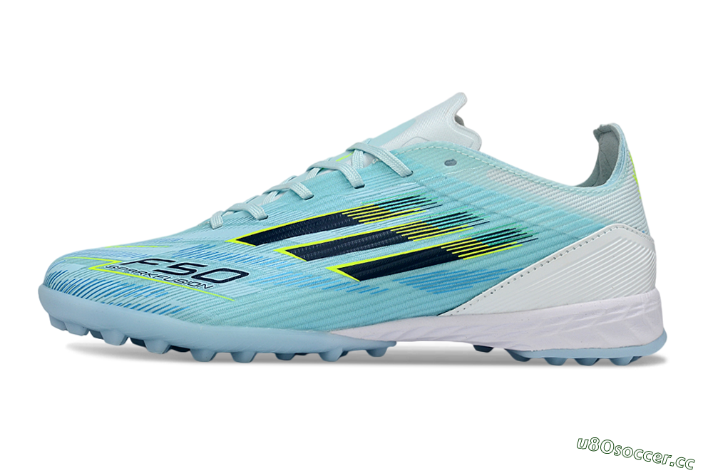 Men's Adidas F50 Elite TF Artificial Turf Low-Tops Football Shoes - Blue/Neon Yellow/Sky Blue 0