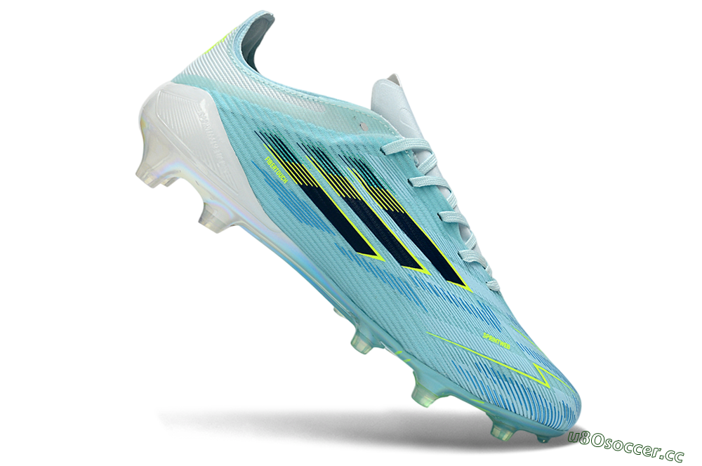 Men's Adidas F50 Elite FG Firm Ground Low-Tops Football Boots - Aqua/Neon Yellow/White 5