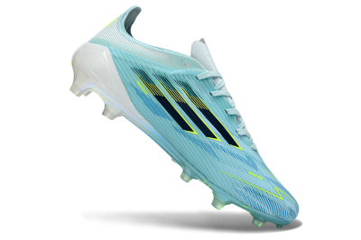 Men's Adidas F50 Elite FG Firm Ground Low-Tops Football Boots - Aqua/Neon Yellow/White