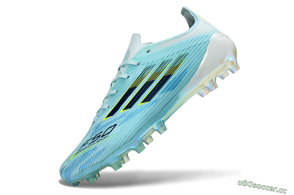 Men's Adidas F50 Elite FG Firm Ground Low-Tops Football Boots - Aqua/Neon Yellow/White 6