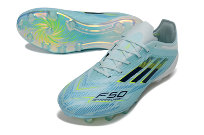 Men's Adidas F50 Elite FG Firm Ground Low-Tops Football Boots - Aqua/Neon Yellow/White