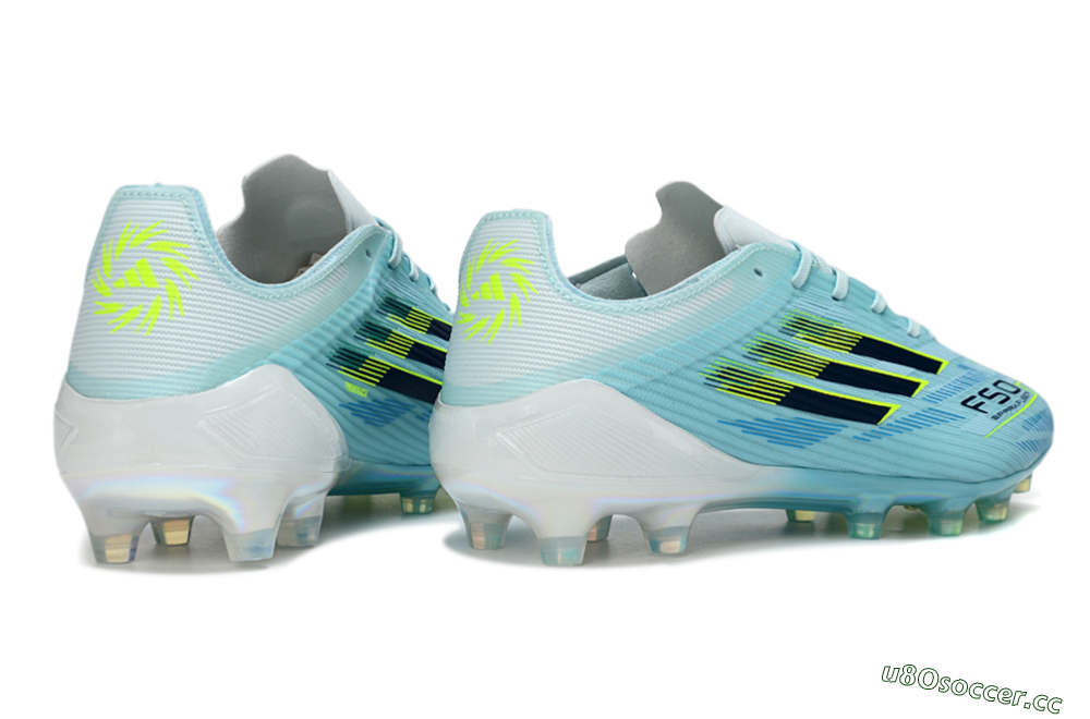 Men's Adidas F50 Elite FG Firm Ground Low-Tops Football Boots - Aqua/Neon Yellow/White 7