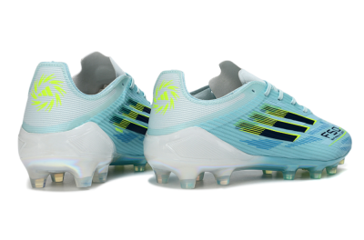 Men's Adidas F50 Elite FG Firm Ground Low-Tops Football Boots - Aqua/Neon Yellow/White