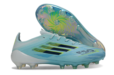 Men's Adidas F50 Elite FG Firm Ground Low-Tops Football Boots - Aqua/Neon Yellow/White