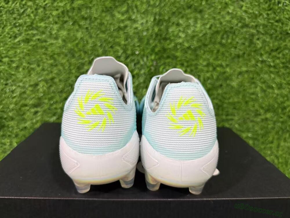 Men's Adidas F50 Elite FG Firm Ground Low-Tops Football Boots - Aqua/Neon Yellow/White