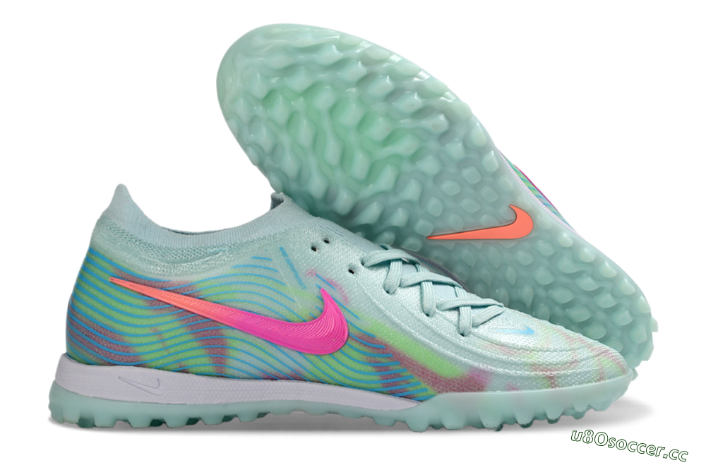 Men's Nike Phantom GX 2 Elite TF Artificial Turf Low-Tops Football Shoes - Aqua/Mint Breeze/Pink Fusion 2